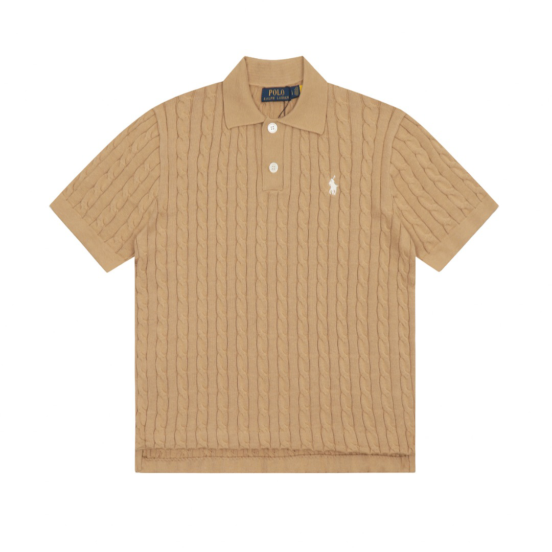 Ralph Lauren Women’s Cable Knit Cotton Polo Shirt