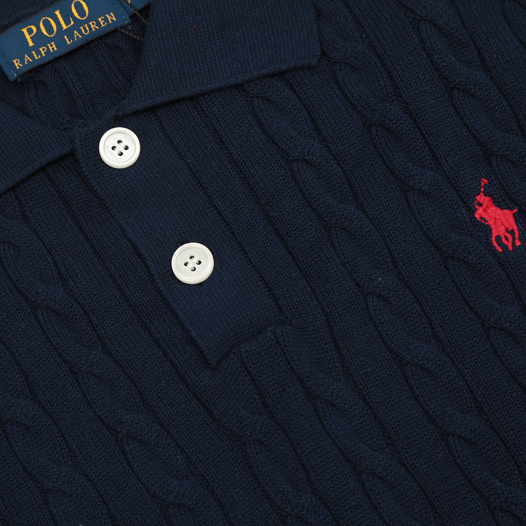 Ralph Lauren Women’s Cable Knit Cotton Polo Shirt